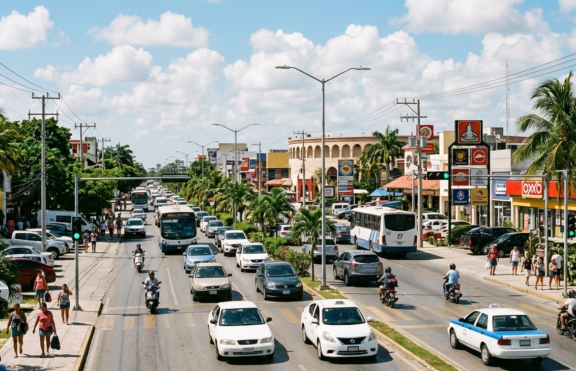Choque en Av. Bonampak de Cancún deja dos personas lesionadas