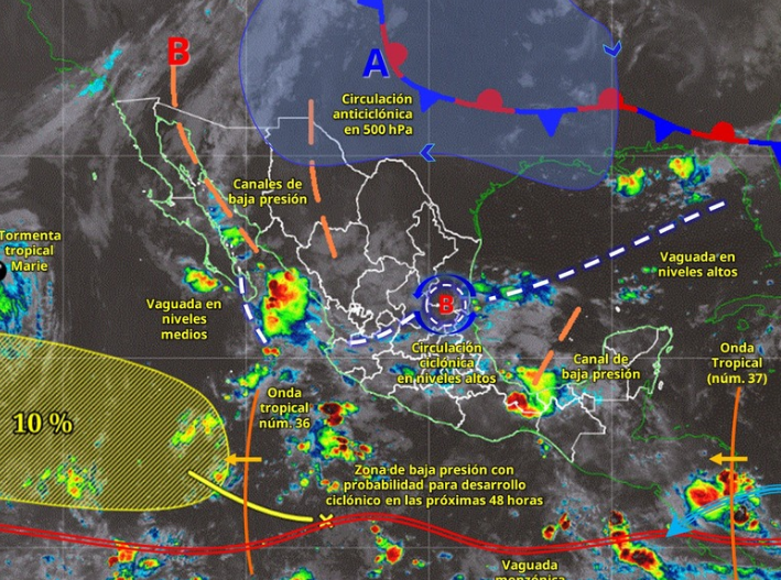 Nueva onda tropical traerá lluvias a Quintana Roo este lunes