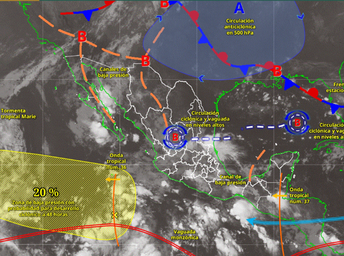 Onda tropical 37 traerá chubascos y calor de hasta 40 grados a Quintana Roo