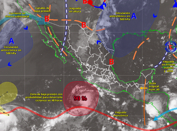 Onda tropical traerá fuertes lluvias a Quintana Roo este domingo