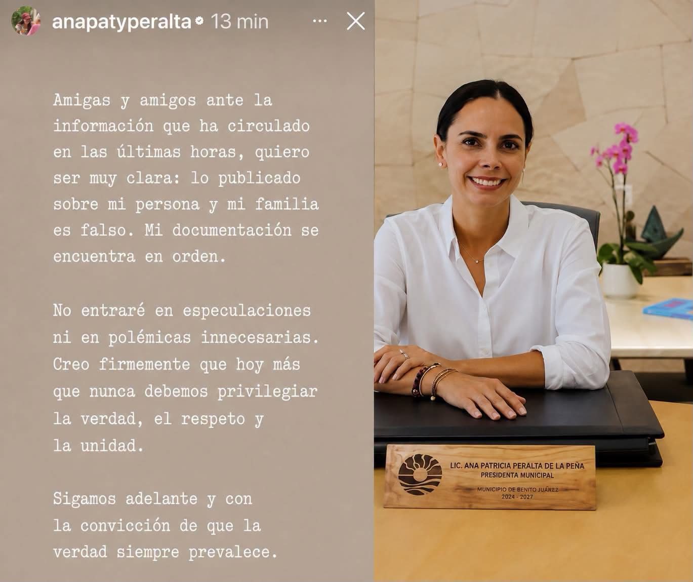 “Mi documentación se encuentra en orden”, responde Ana Paty al presunto retiro de Visa