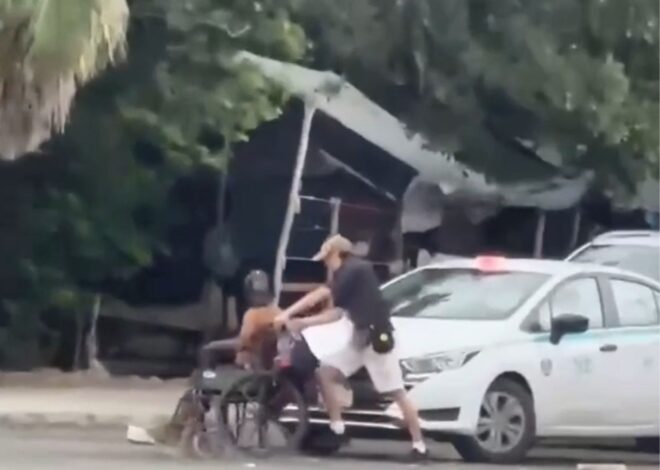 Difunden video de agresión a persona en silla de ruedas en Playa del Carmen