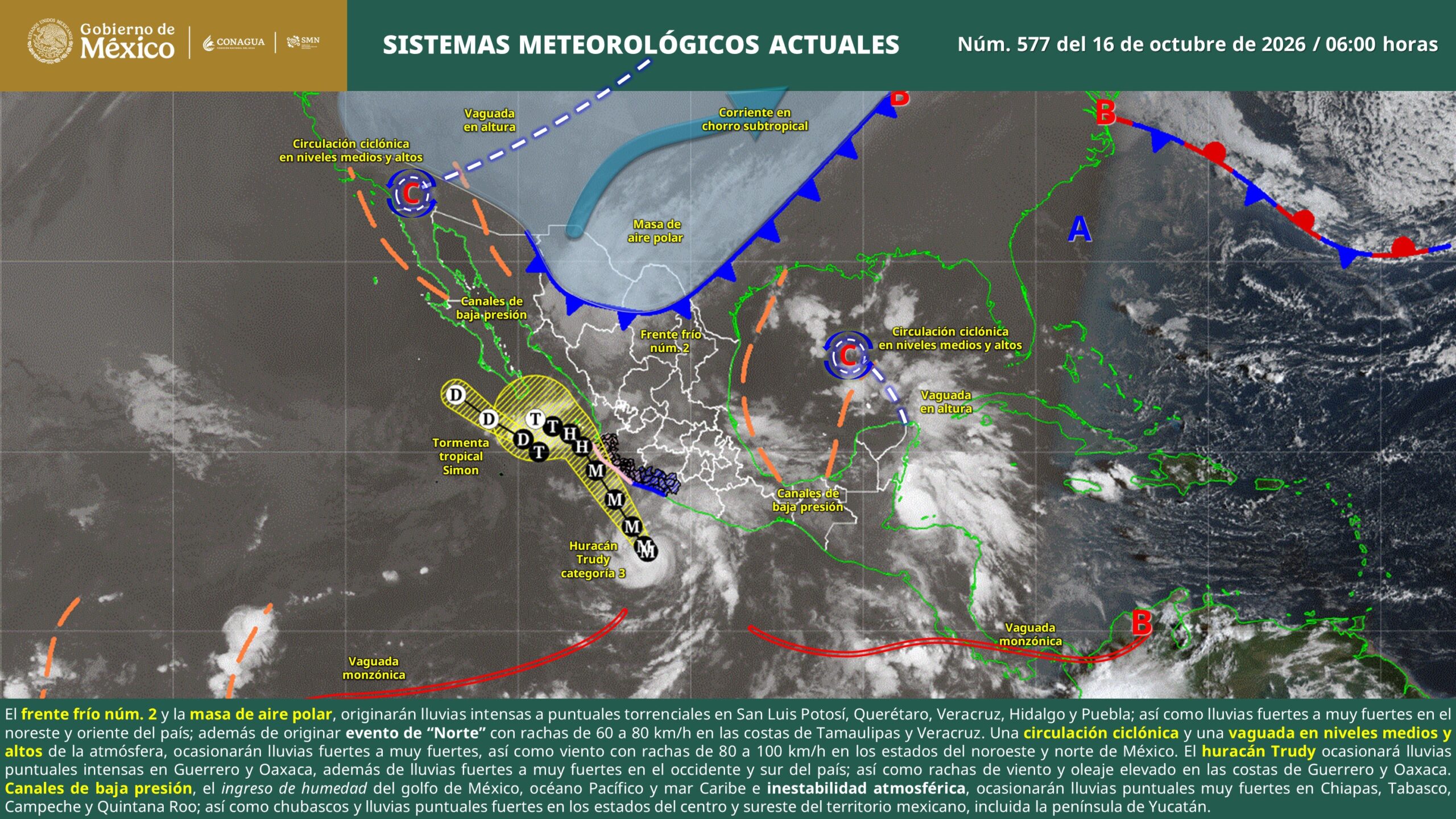Quintana Roo espera lluvias muy fuertes este viernes 16 de octubre