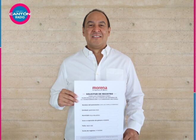 Diputado Juan Carrillo se inscribe para coordinar la Defensa de la Transformación en Isla Mujeres
