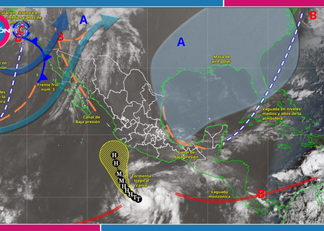 Quintana Roo espera lluvias fuertes este jueves; tormenta tropical Vance se intensifica en el Pacífico