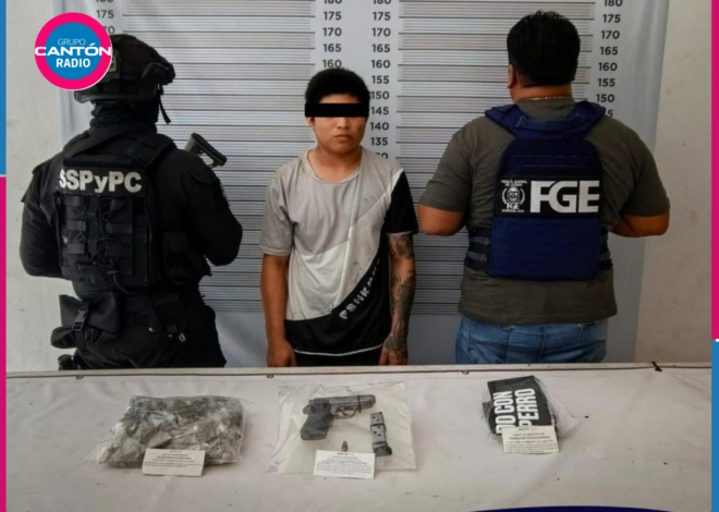 Disparos al aire durante detención en Cobá; policía resulta lesionado