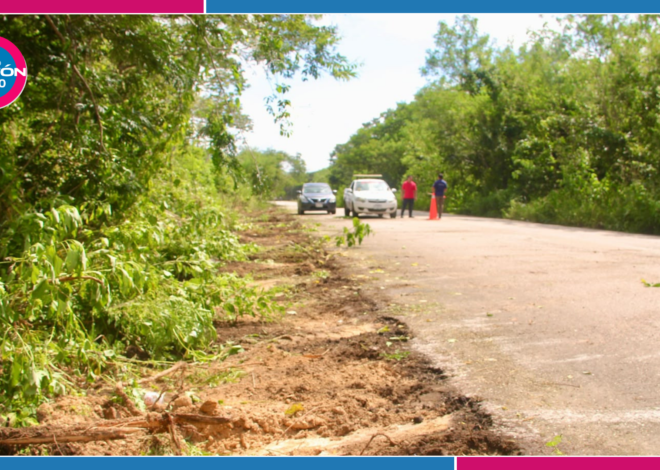 ¡Van contra los baches en la carretera Kantunilkín-Quintana!