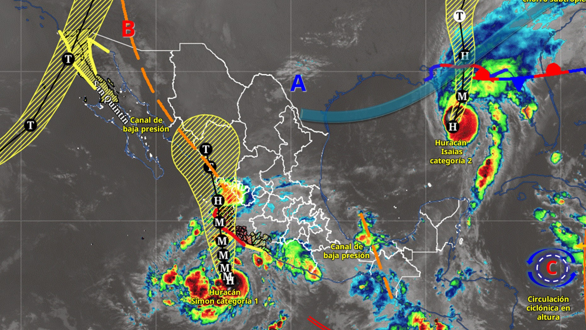 Huracán Isaías se aleja de Quintana Roo, pero persisten las lluvias