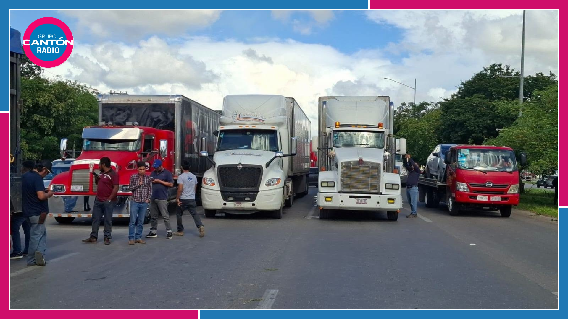 Paro de transportistas complica carretera Cancún-Playa del Carmen; más de 400 camiones protestan