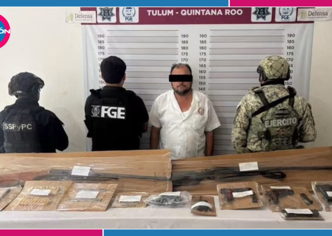 Detienen a taxista con cinco armas y más de 130 cartuchos en Tulum