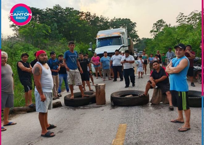 Apagones en Tihosuco provocan bloqueo en la vía federal