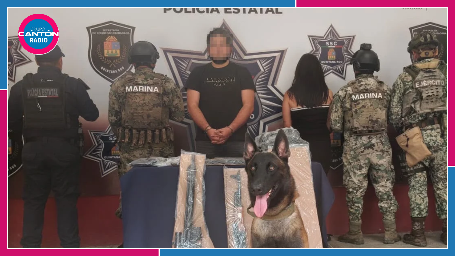 Detienen a hombre y menor de edad con cuatro armas y 264 cartuchos en Mahahual