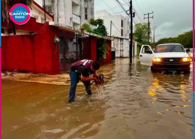 Colonia Donceles sufre inundaciones por lluvias en Cancún