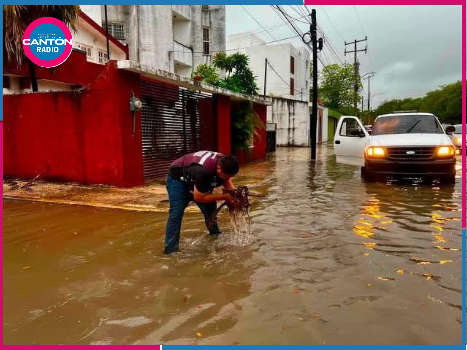 Colonia Donceles sufre inundaciones por lluvias en Cancún