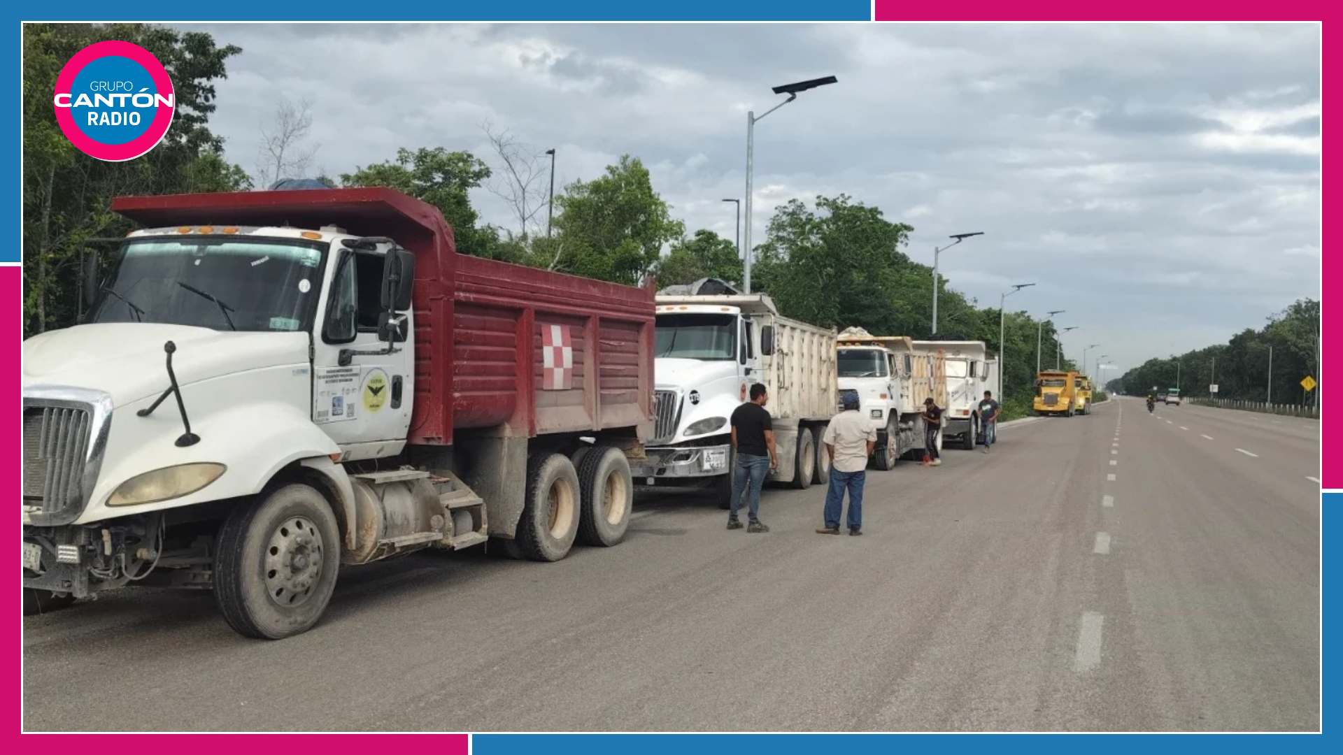 Volqueteros protestan en Cancún contra tarifa de Sedena; exigen 120 mil pesos por 200 horas de trabajo